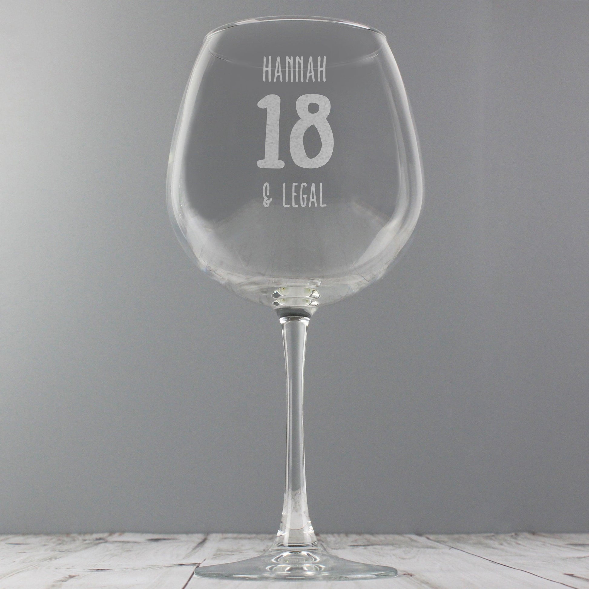 Personalised Birthday Age Bottle of Wine Glass