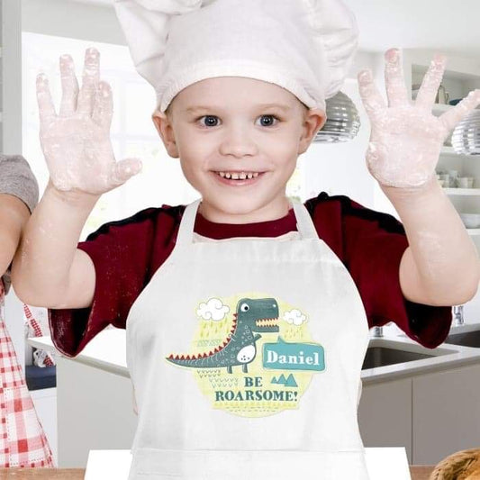 Personalised Dinosaur Children's Apron - Myhappymoments.co.uk