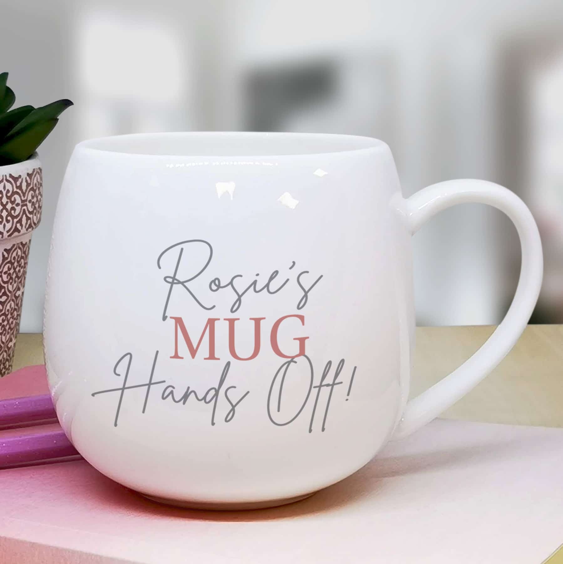 Personalised Hands Off Mug