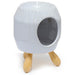 Ceramic White Abstract Ridged Oil Burner with Feet