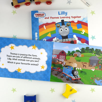 Personalised Me and Thomas Learning Together Board Book - Myhappymoments.co.uk