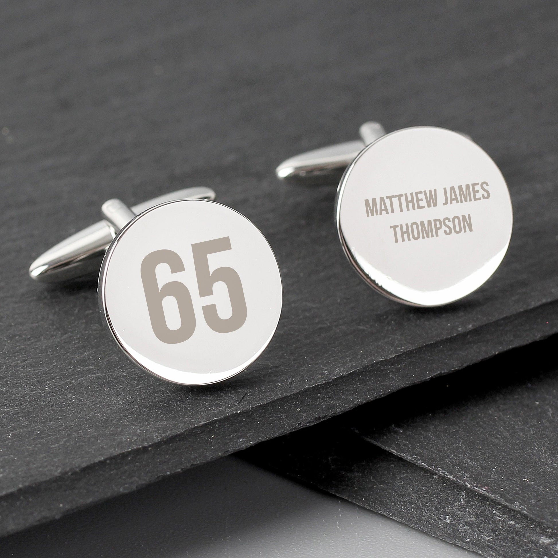 Personalised Birthday Age Round Cufflinks - Myhappymoments.co.uk