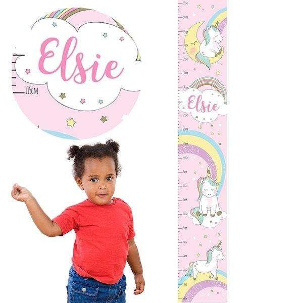 Personalised Baby Unicorn Height Chart - Myhappymoments.co.uk