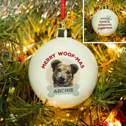 Personalised Merry Woof-Mas Bauble