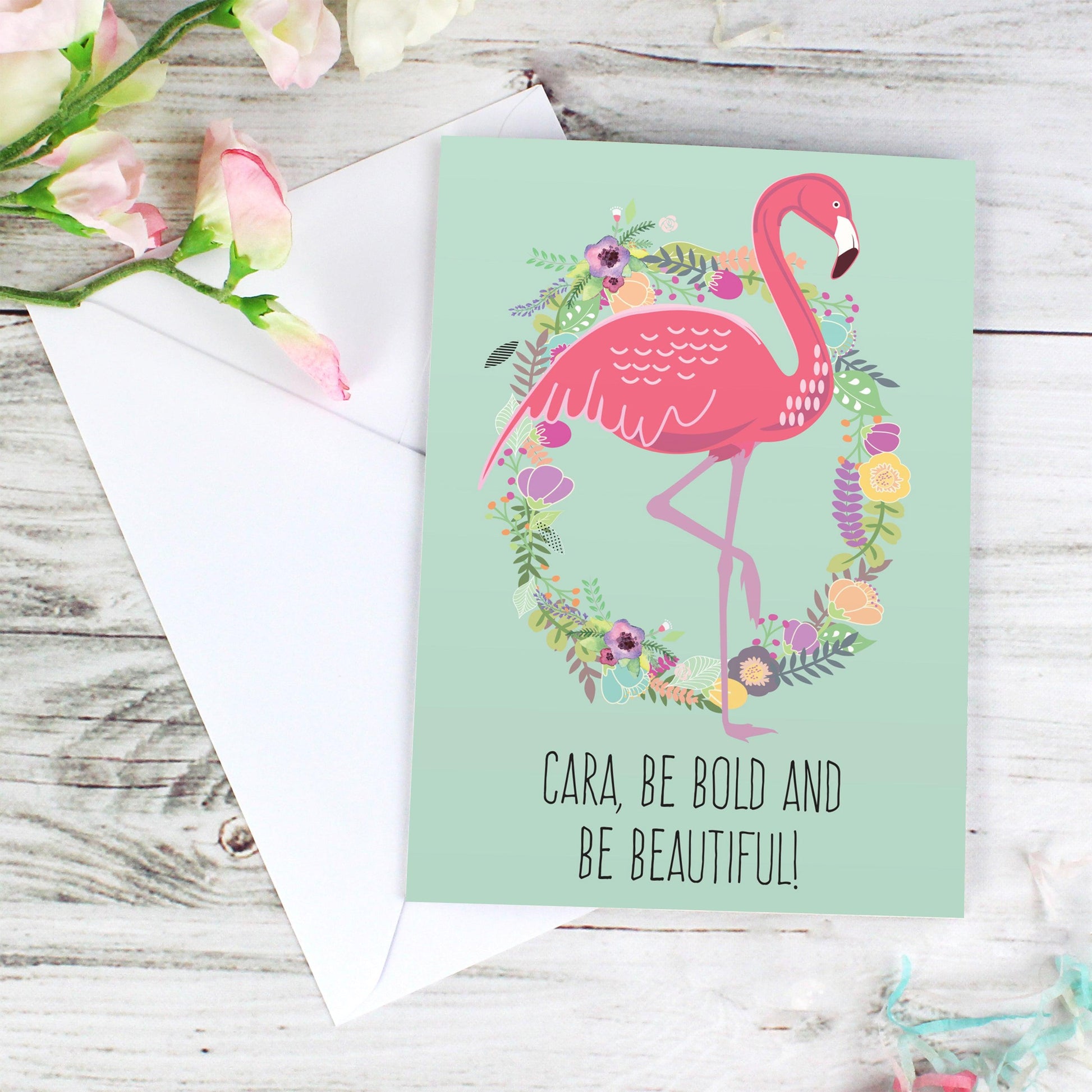 Personalised Flamingo Card - Myhappymoments.co.uk