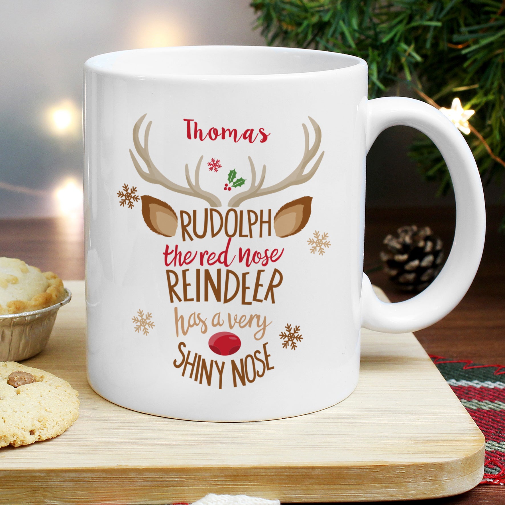 Personalised Rudolph The Red Nose Reindeer Mug