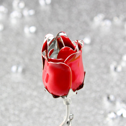 Personalised Together Forever Red Rose Bud Ornament