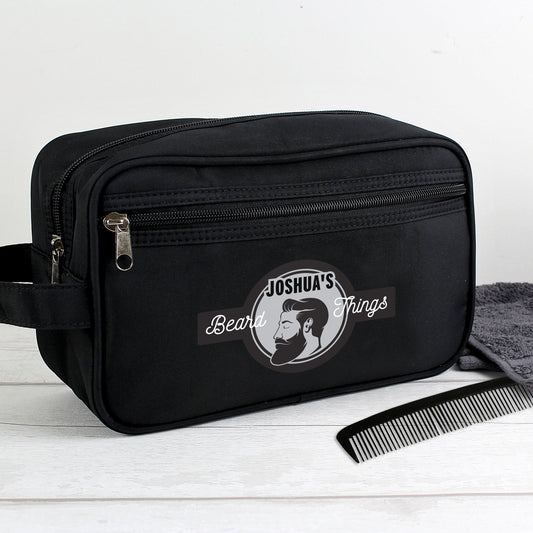 Personalised Beard Things Black Vanity Bag