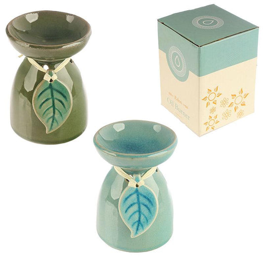 Tropical Leaf Ceramic Oil and Tart Burner