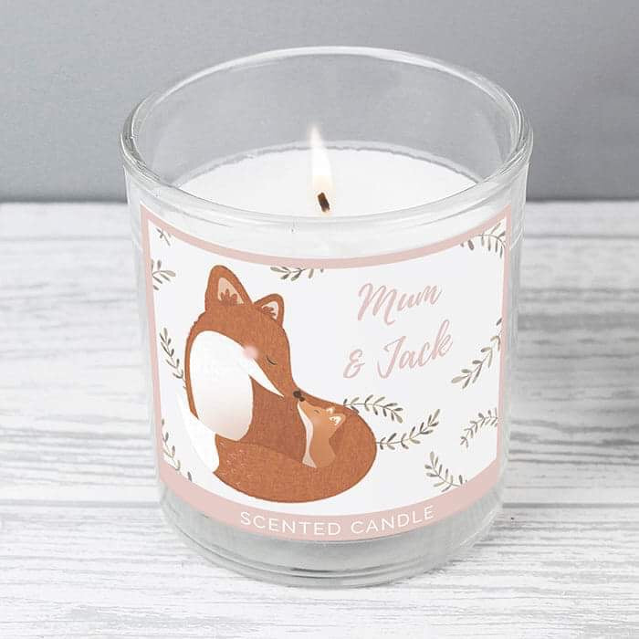 Personalised Mummy and Me Fox Scented Jar Candle - Myhappymoments.co.uk