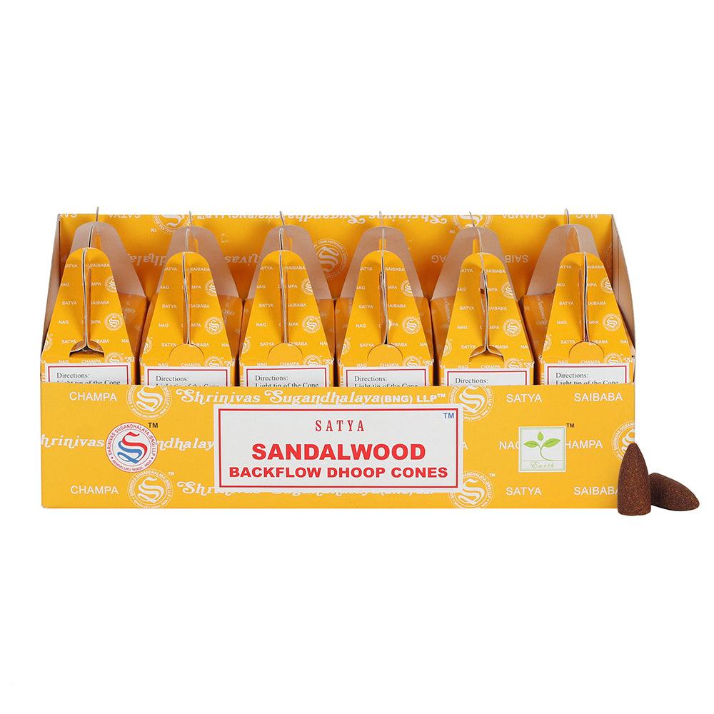 Box of 6 Satya Sandalwood Backflow Dhoop Cones