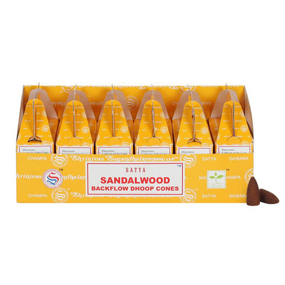 Box of 6 Satya Sandalwood Backflow Dhoop Cones