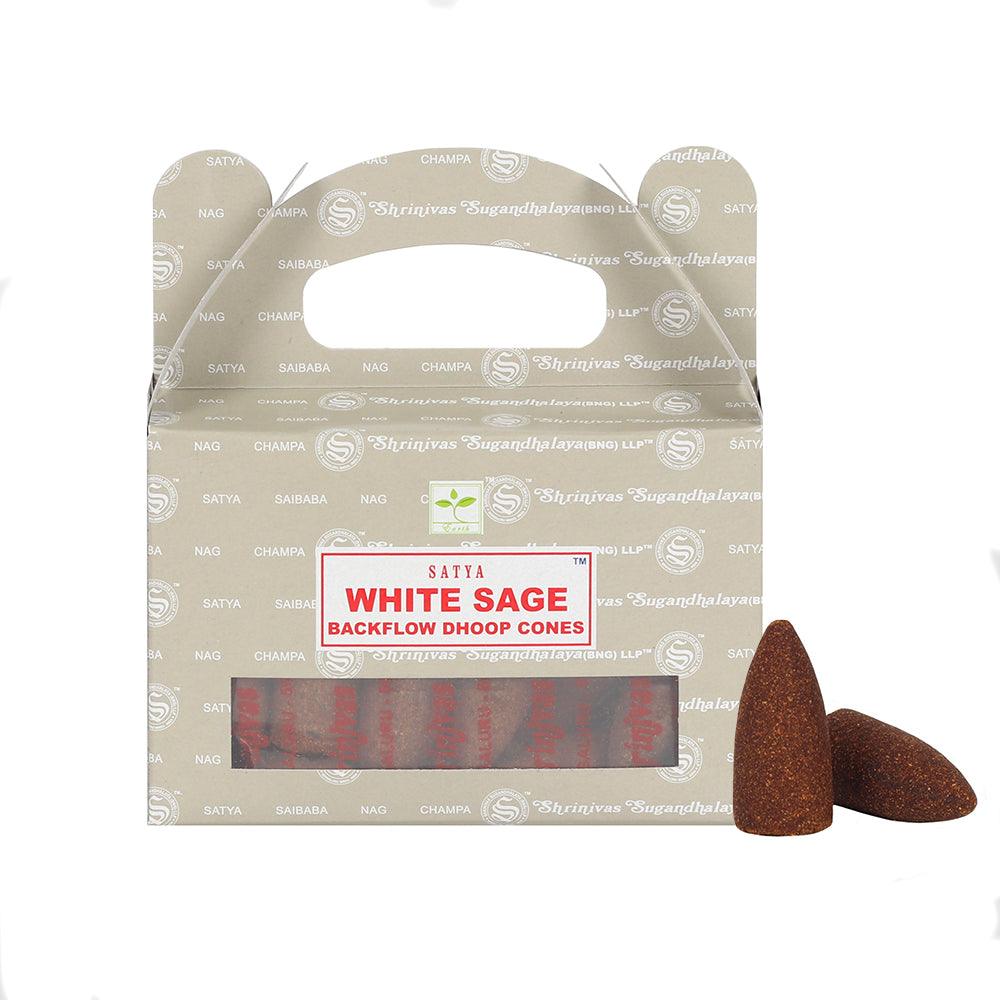 Box of 6 Satya White Sage Backflow Dhoop Cones