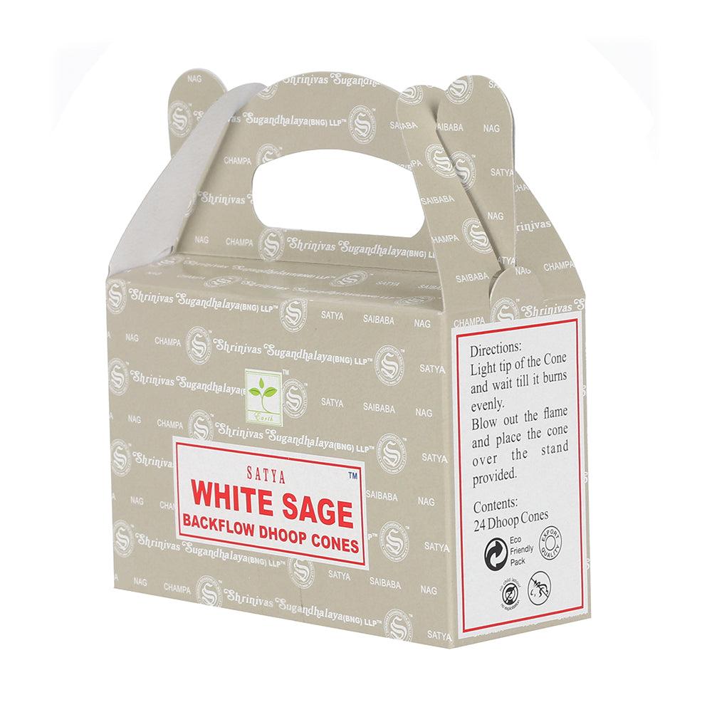 Box of 6 Satya White Sage Backflow Dhoop Cones