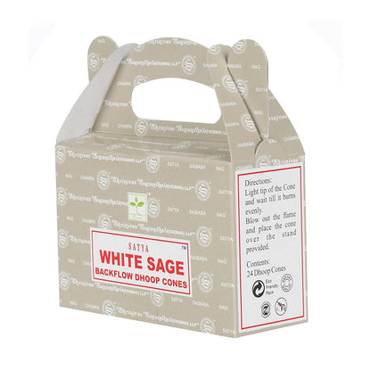 Box of 6 Satya White Sage Backflow Dhoop Cones