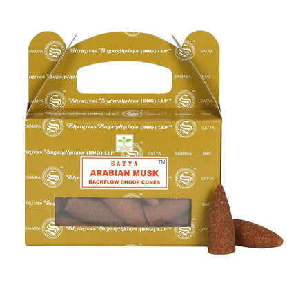 Box of 6 Arabian Musk Backflow Dhoop Cones by Satya