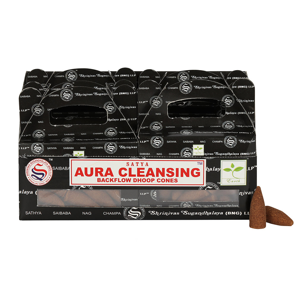 Box of 6 Aura Cleansing Backflow Dhoop Cones by Satya