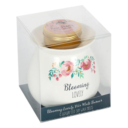 Large Blooming Lovely Wax Melt Burner Gift Set