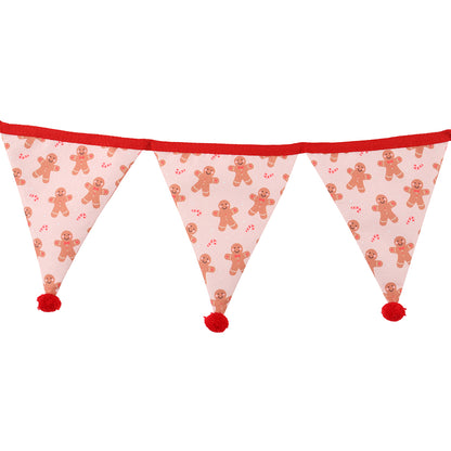 Gingerbread Print Fabric Bunting