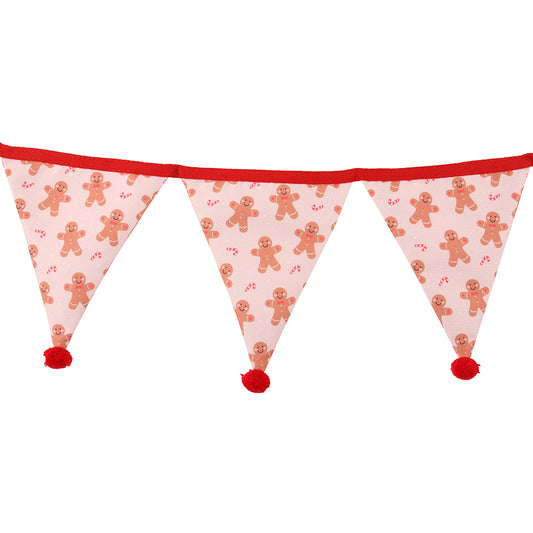 Gingerbread Print Fabric Bunting