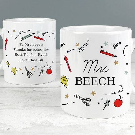 Personalised School Teachers Mug - Myhappymoments.co.uk