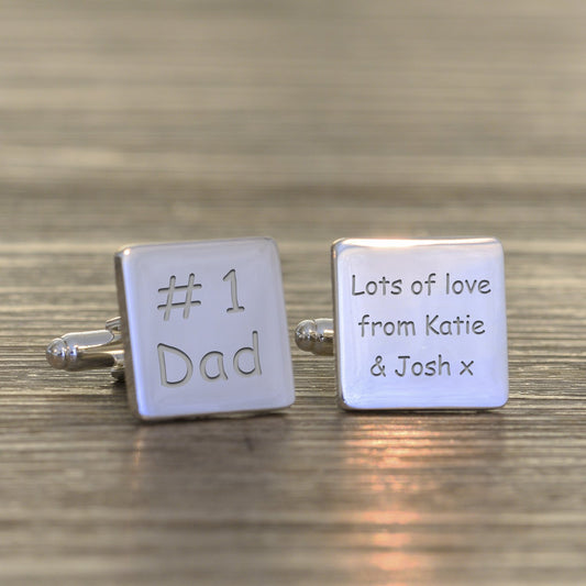 Personalised # 1 Dad Cufflinks