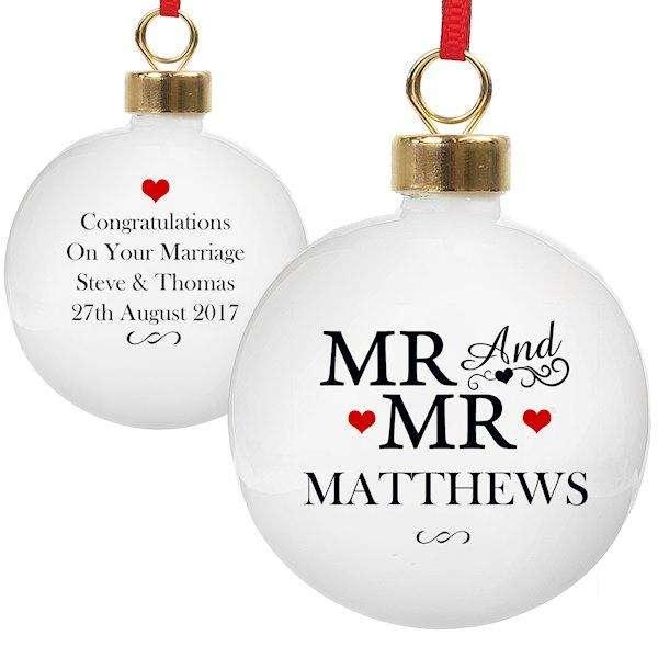 Personalised Mr & Mr Bauble - Myhappymoments.co.uk