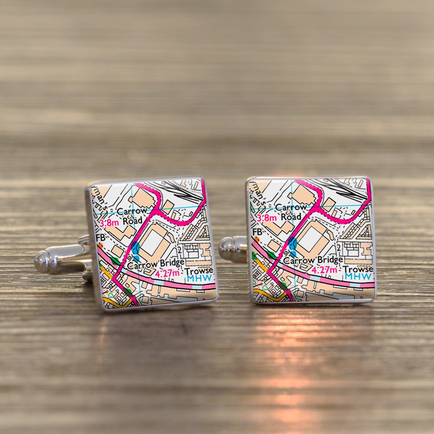 Football Stadium Map Cufflinks