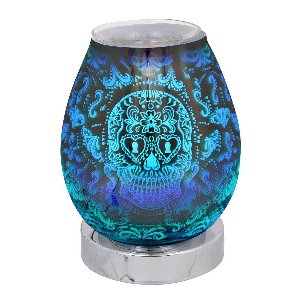 17cm Skull Colour Changing LED Oil Burner