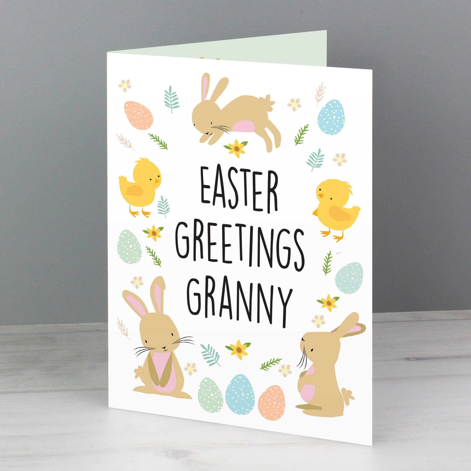 Personalised Easter Bunny & Chick Card