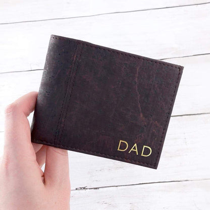 Personalised Dark Brown Vegan Cork Wallet - Myhappymoments.co.uk