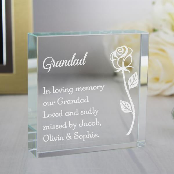 Personalised Rose Large Crystal Token - Myhappymoments.co.uk