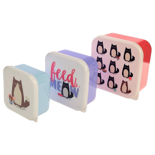 Set of 3 Lunch Boxes - Feline Fine Cat