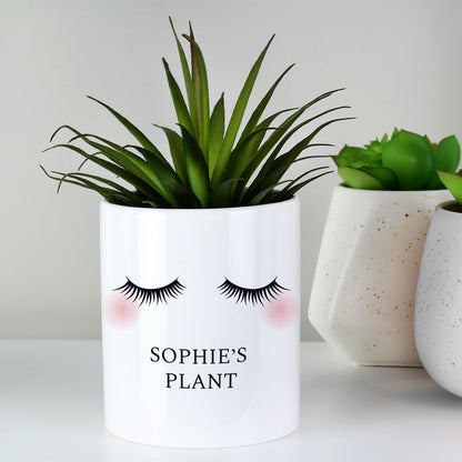 Personalised Eyelashes Porcelain Storage Bucket Or Pot - Myhappymoments.co.uk