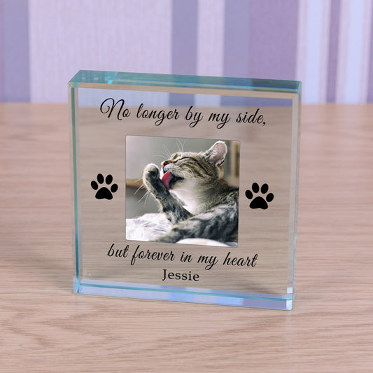 Personalised Cat Memorial Glass Token - Forever In My Heart