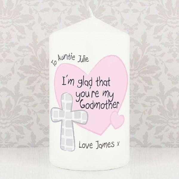 Personalised Godmother Candle - Myhappymoments.co.uk