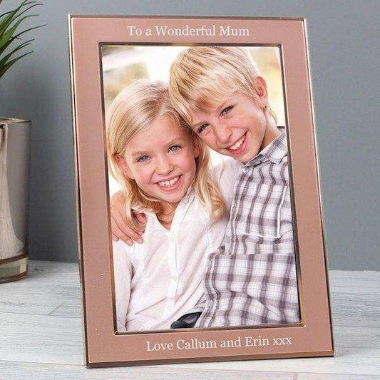 Personalised Rose Gold Photo Frame 4x6 - Myhappymoments.co.uk