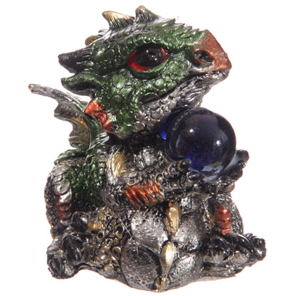 Cute Baby Dragon with Crystal Ball Figurine