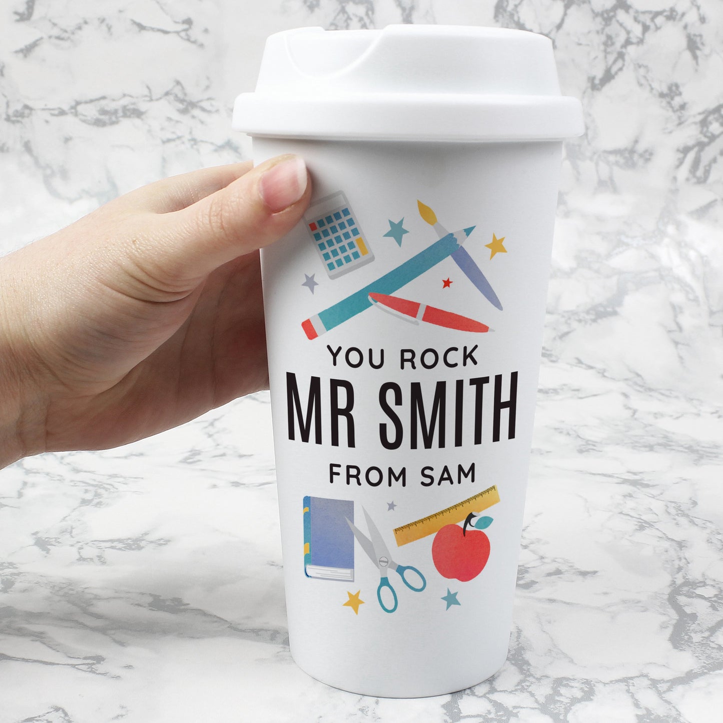 Personalised Teachers Double Walled Travel Mug