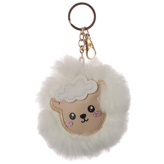 Sheep Pom Pom Keyring