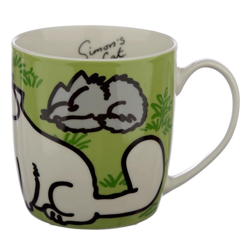 Green Simon's Cat Porcelain Mug