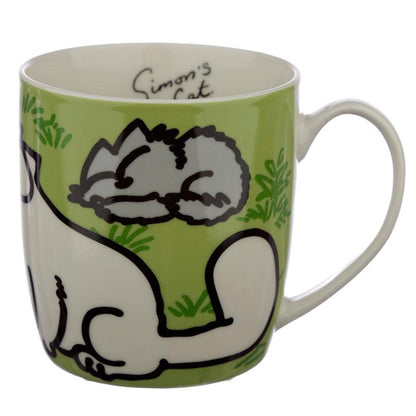 Green Simon's Cat Porcelain Mug