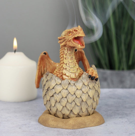 Yellow Hatching Dragon Incense Cone Burner