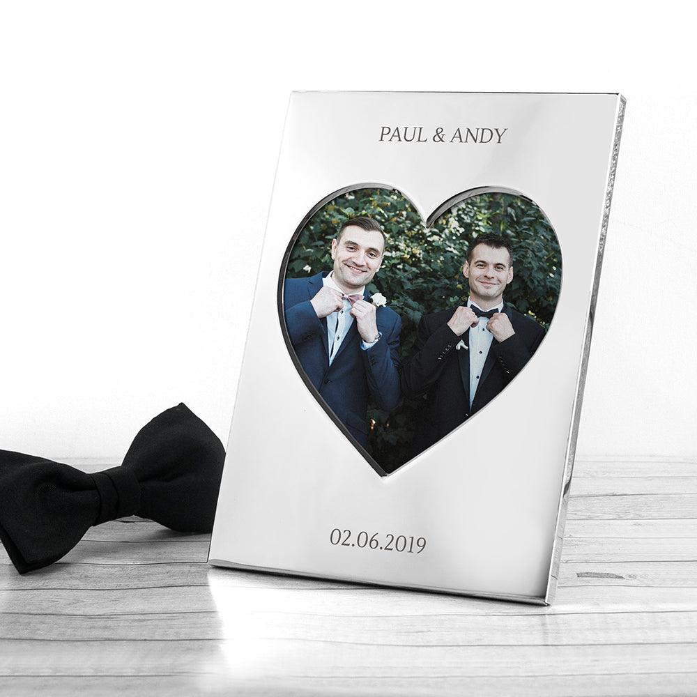 Personalised Silver Plated Heart Photo Frame