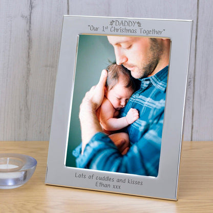 Personalised DADDY Our 1st Christmas Together Silver Photo Frame