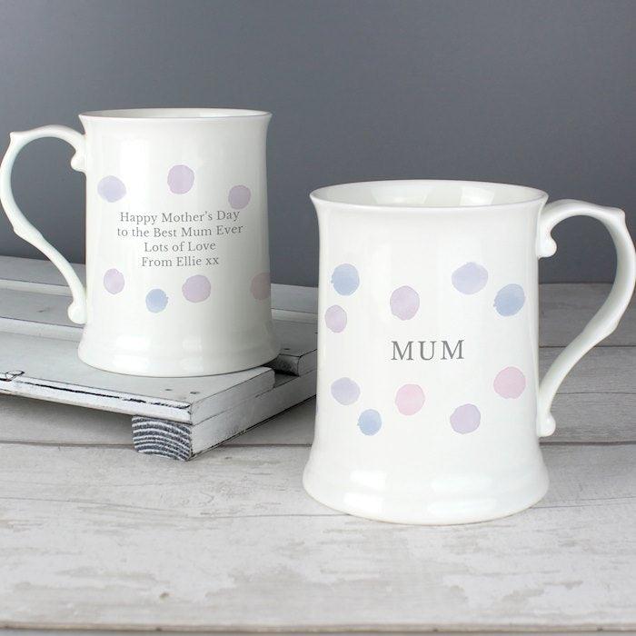 Personalised Pink Spot 15oz Mug