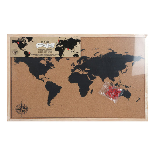 40x60cm Framed Travel Cork Board Map