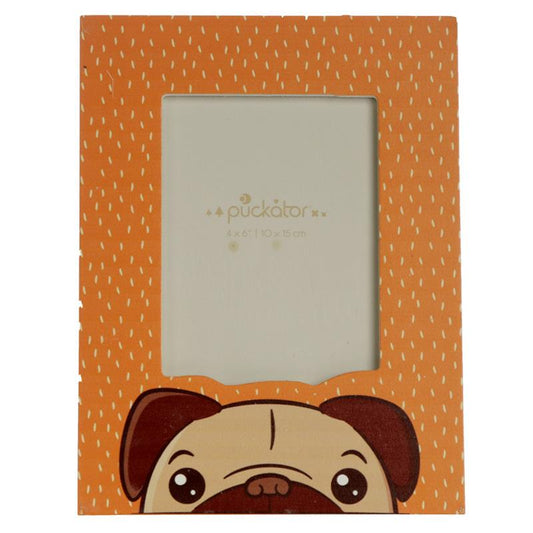 Pug Wooden Photo Frame 6x4