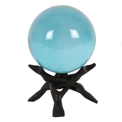 Medium Black Wooden Crystal Ball Holder