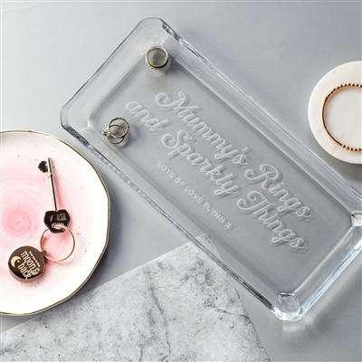 Personalised Glass Jewellery Tray - Myhappymoments.co.uk